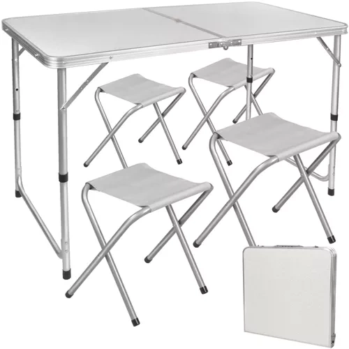 Trizand Folding Camping Table and 4 Chairs Set 23238
