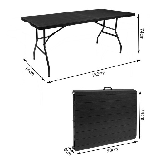 Folding Garden Table 180cm, Black (2)