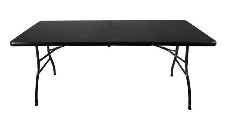 Folding Garden Picnic Household Table + 2 Benches, 180x74x74 cm, Black (2)
