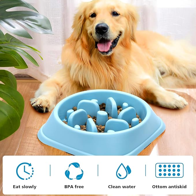Slow-Feed Soft Silicone Puzzle Bowl for Dogs and Cats for Eating, 17,5x4,5cm (4)
