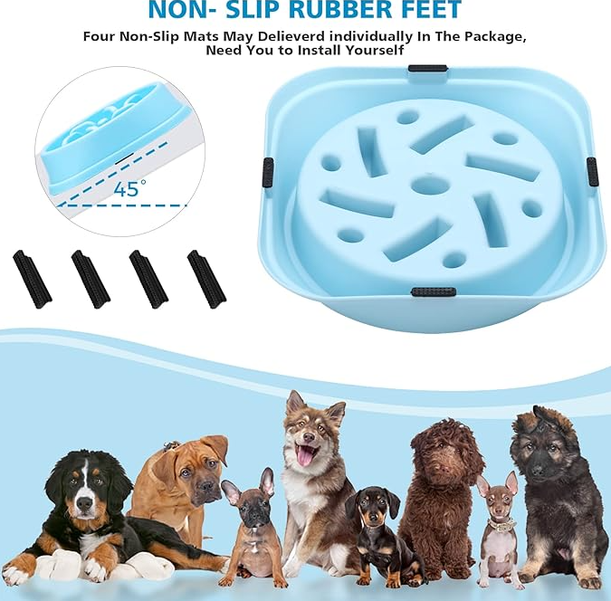 Slow-Feed Soft Silicone Puzzle Bowl for Dogs and Cats for Eating, 17,5x4,5cm (5)