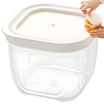 Airtight Food Storage Container with Lid Kitchen Pantry Organizer 500ml, White