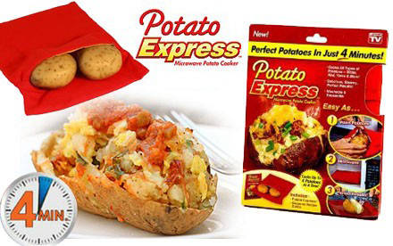 Microwave Quick Potato Baking Bag Sleeve, 26 x 19 cm, Reusable (1)