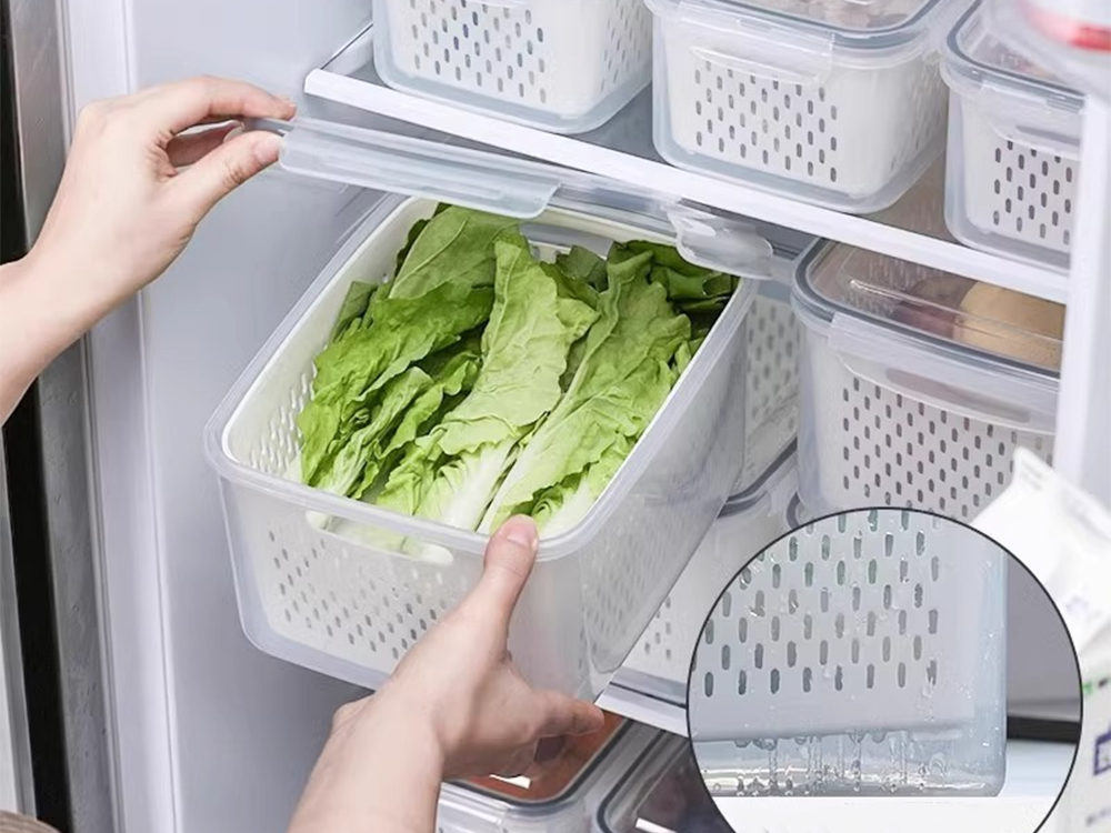 Airtight Food Storage Containers with Strainer Baskets, Set of 4 (1)