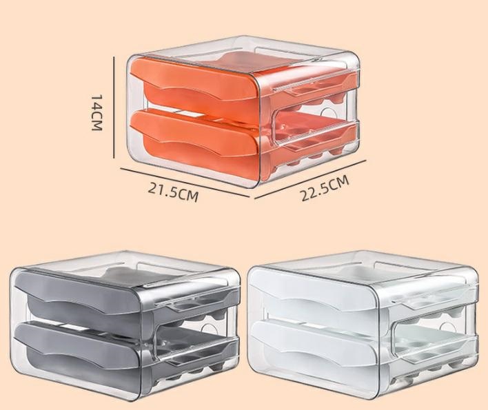 Egg Container Box, Gray/Transparent (3)