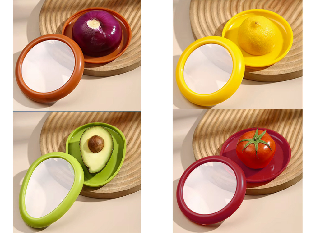 Reusable Fruit and Vegetable Storage Container, 1 pc, Silicone/Plastic (2)