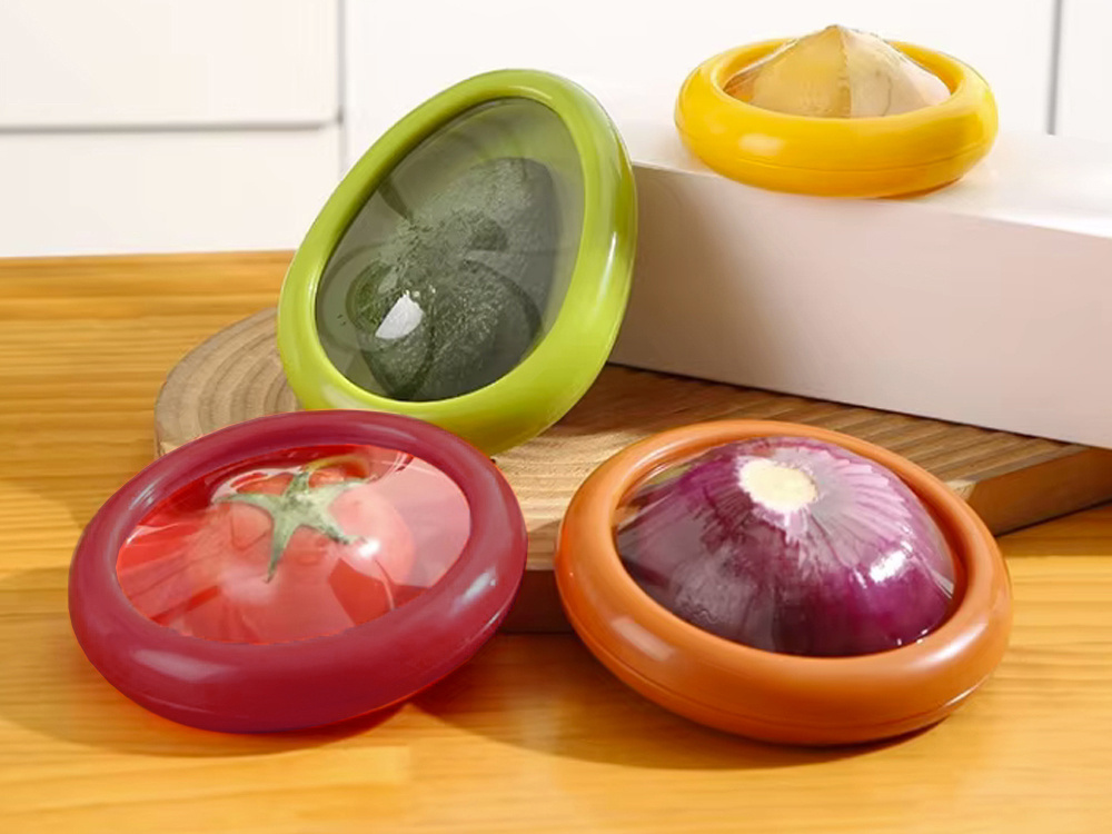 Reusable Fruit and Vegetable Storage Container, 1 pc, Silicone/Plastic (6)
