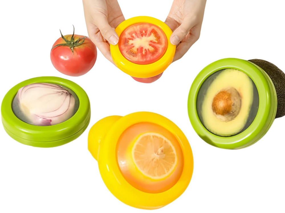Reusable Fruit and Vegetable Storage Container, 1 pc, Silicone/Plastic (8)