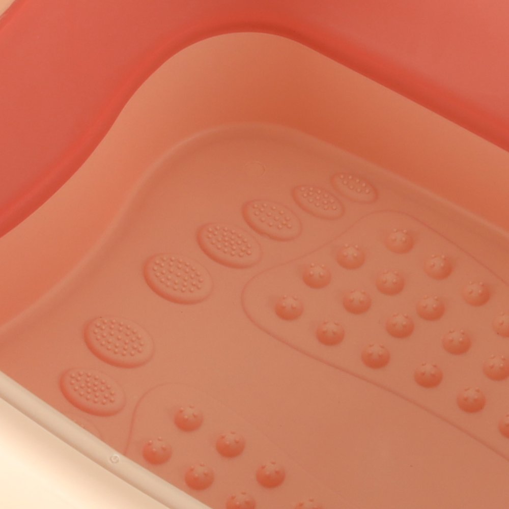 Collapsible Foot Soaking Tub with Massage Points 13L, Peach (3)