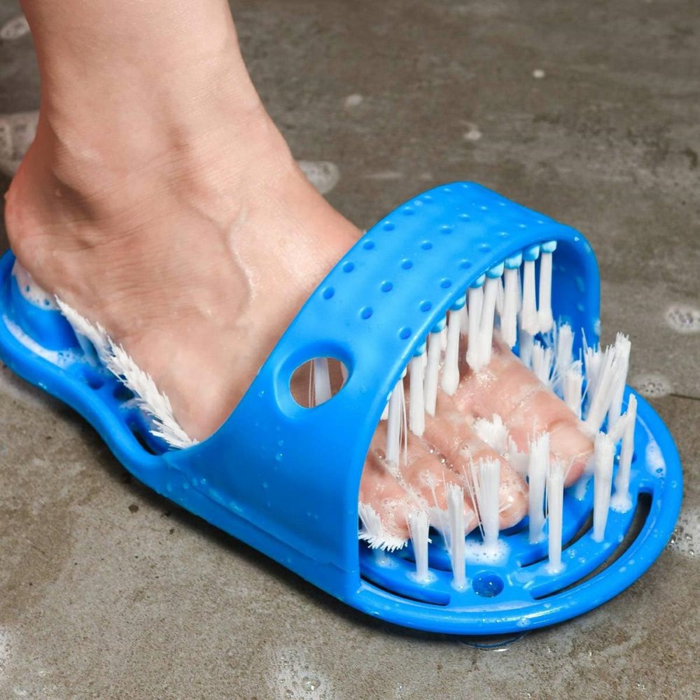 Bathroom Shower Spa Foot Massage Slippers Brush with Scrubber, 1 Pcs (3)