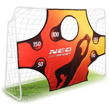 Neo-Sport Soccer Goal 245x155x80 cm with Target Training Sheet
