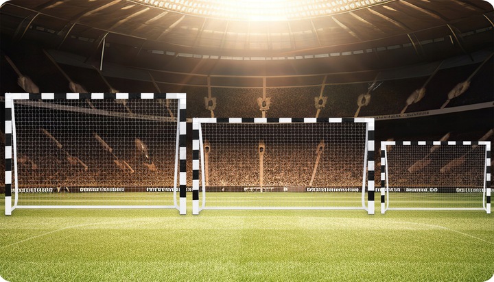 Neo-Sport NS-465 Soccer Goal 300x200x120 cm, Black-White | Durable Football Net (2)