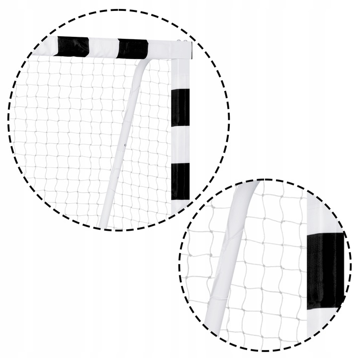 Neo-Sport NS-465 Soccer Goal 300x200x120 cm, Black-White | Durable Football Net (5)