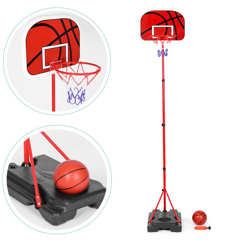 Adjustable Kids Basketball Hoop Stand with Ball and Pump (1)