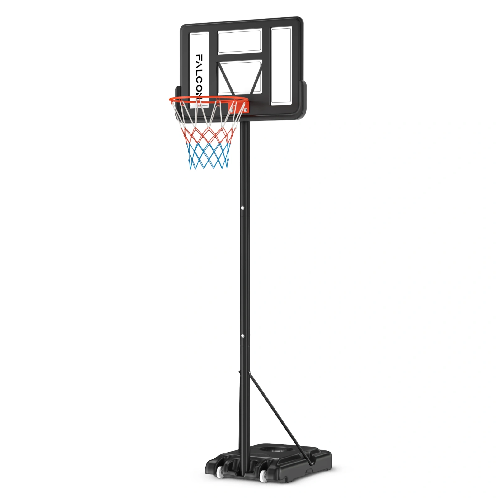 FALCON JUNIOR 2 Adjustable Basketball Hoop for Kids, Portable Stand