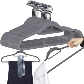 Ruhhy 22535 Velvet Clothes Hangers, 20 Pack, Grey