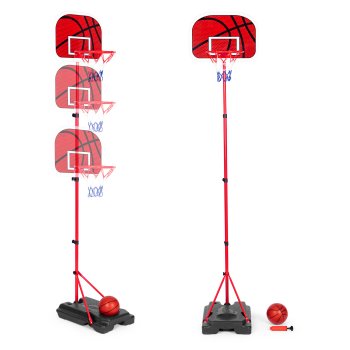 Adjustable Kids Basketball Hoop Stand with Ball and Pump