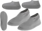 Waterproof Rubber Rain Shoes Boots Covers, M Size 35-38, Grey
