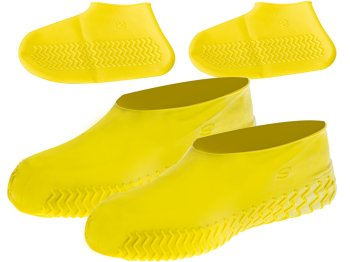 Waterproof Rain Shoes Boots Covers, S Size 26-34, Yellow