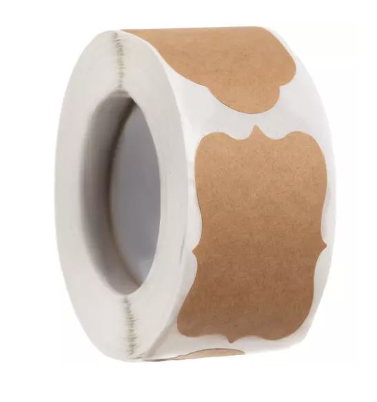 Self-Adhesive Labels, 300 Pcs, 3×5 cm, Brown (3)