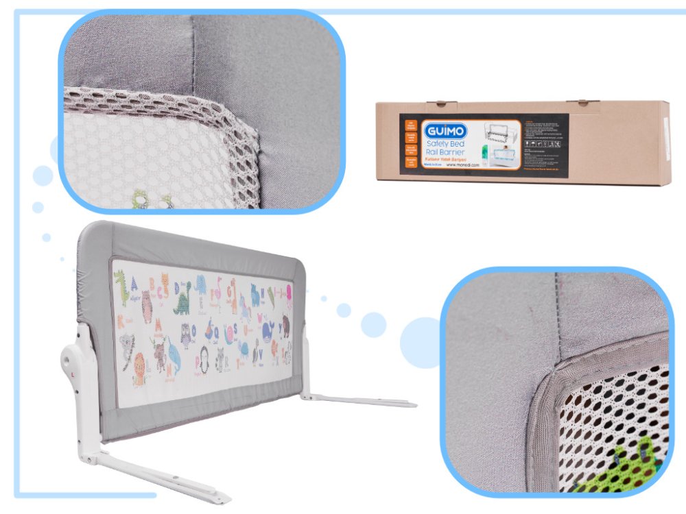 Baby Toddler Side Safety Protective Bed Rail Barrier, 90 cm, Animals (1)