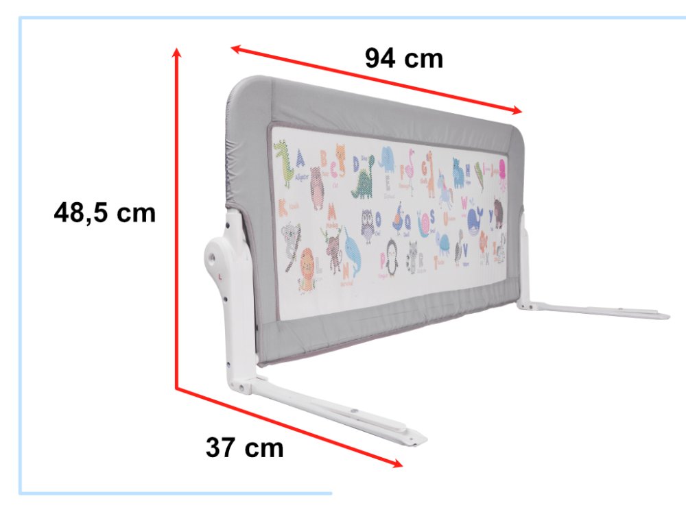 Baby Toddler Side Safety Protective Bed Rail Barrier, 90 cm, Animals (2)