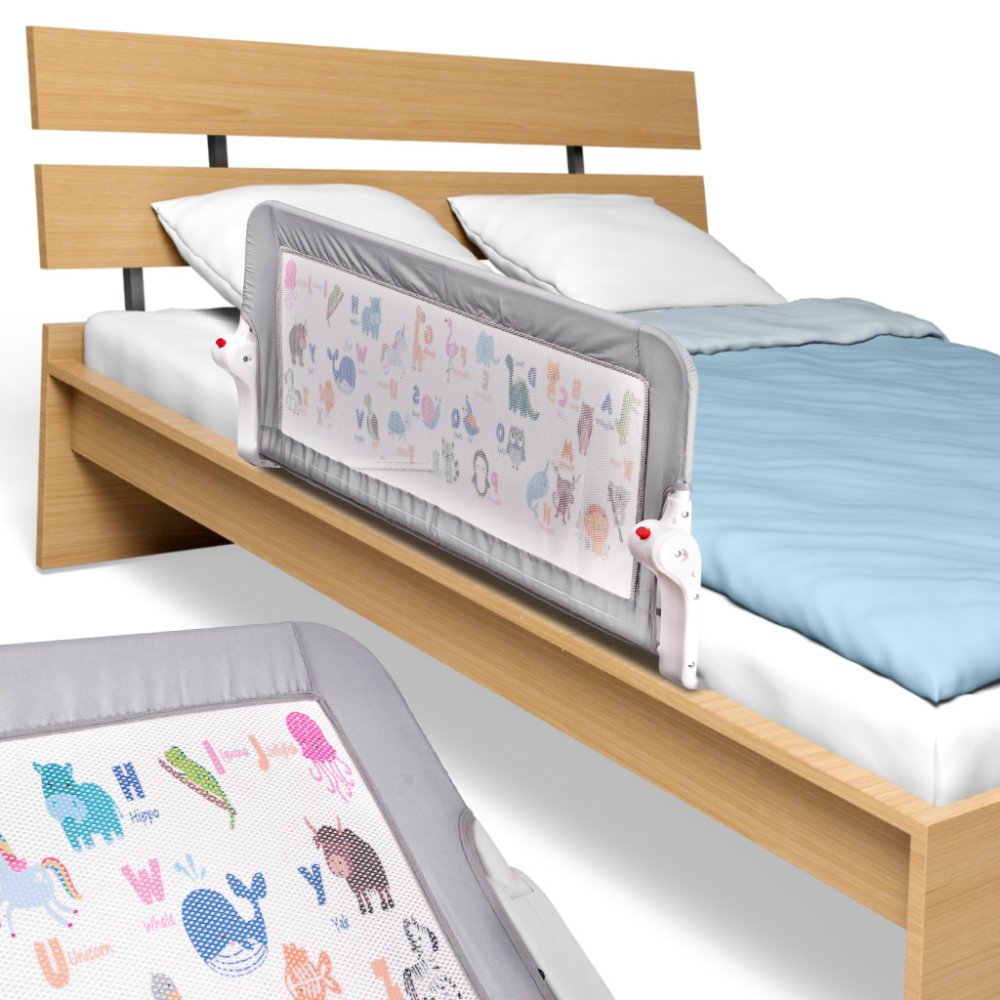 Baby Toddler Side Safety Protective Bed Rail Barrier, 90 cm, Animals (4)