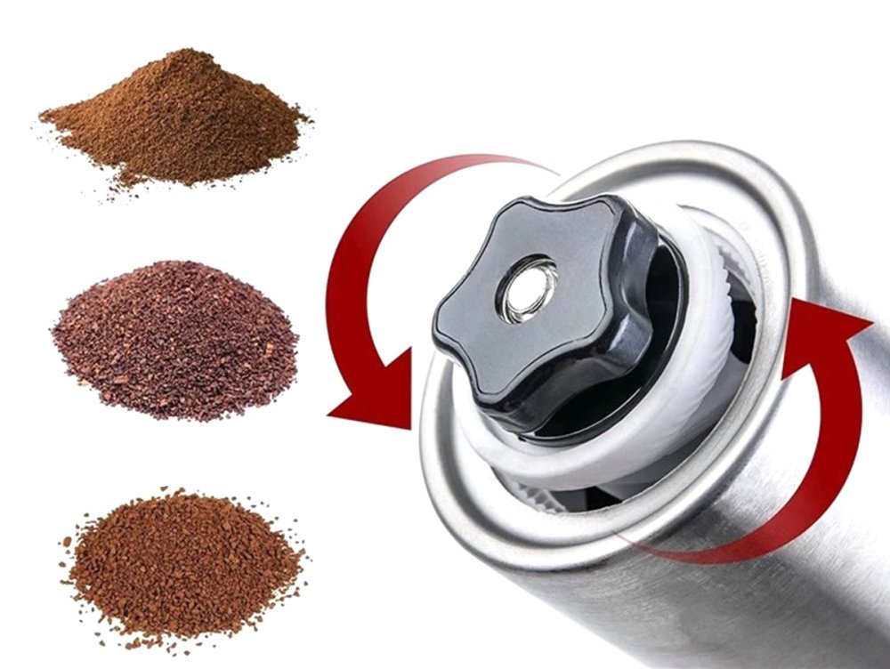 Manual Coffee Grinder with Adjustable Bean Grind Size, Black (5)