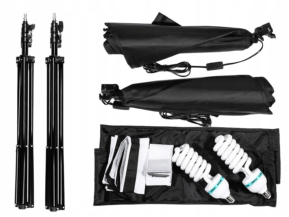 2X 135W Light Soft Box Kit Tripod Home Studio Photo Bulb (12)