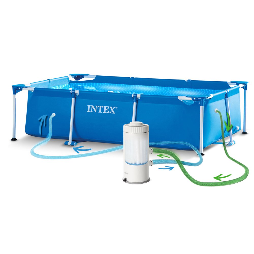 Intex 28271 Rectangular Frame Pool Set, 260 x 160 x 65 cm, 15-in-1 (1)