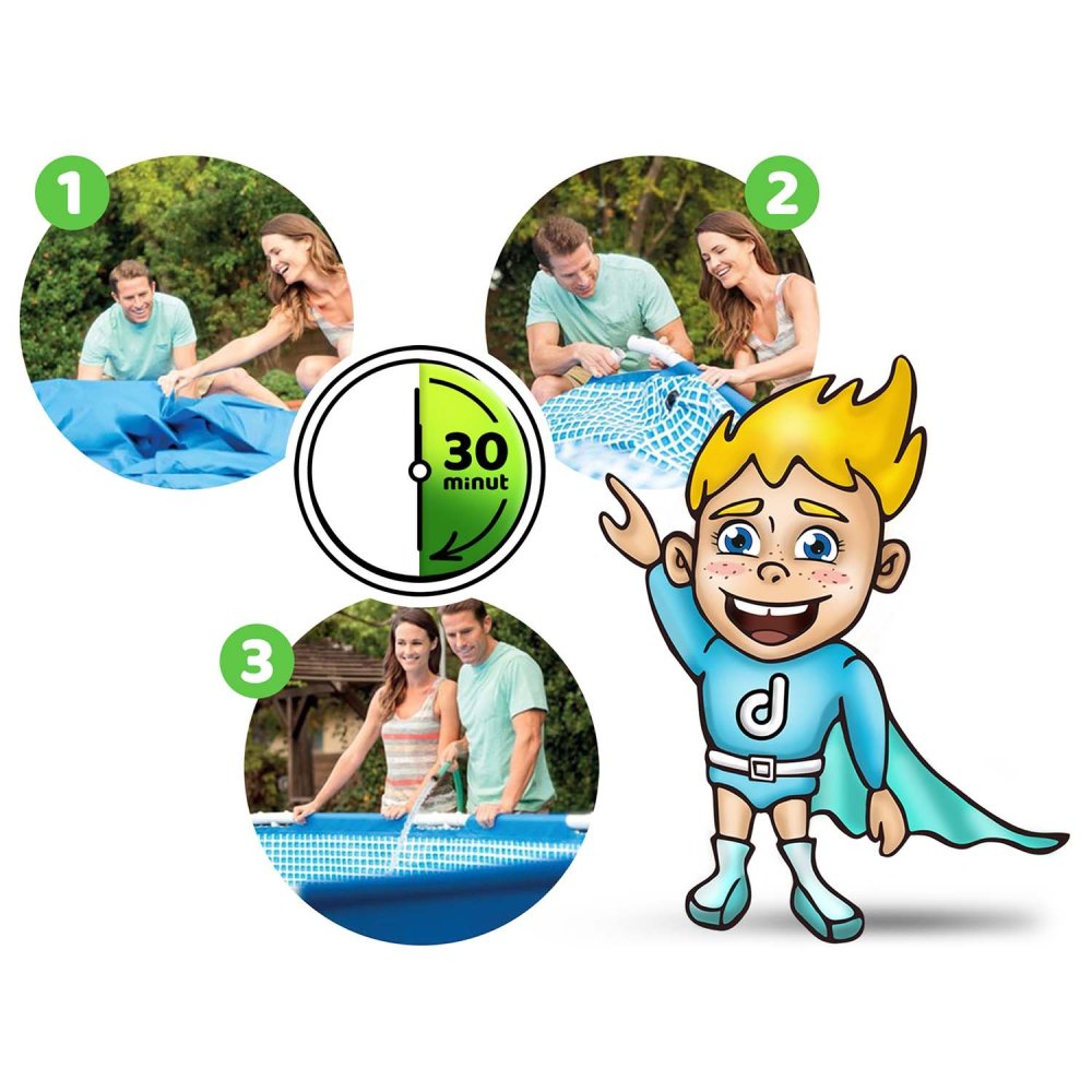 Intex 28273 Rectangular Frame Pool Set 450 x 220 x 84 cm, 16-in-1 Kit (2)