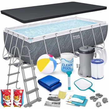 Bestway 56721 Rectangular Frame Pool Set 404 x 201 x 100 cm 18-in-1