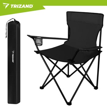 Folding Fishing Chair with Carry Bag K23673, Black