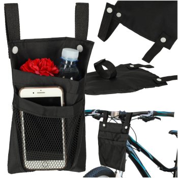 Bike Handlebar Bag with Phone Pocket for Bicycles & Scooters, Black