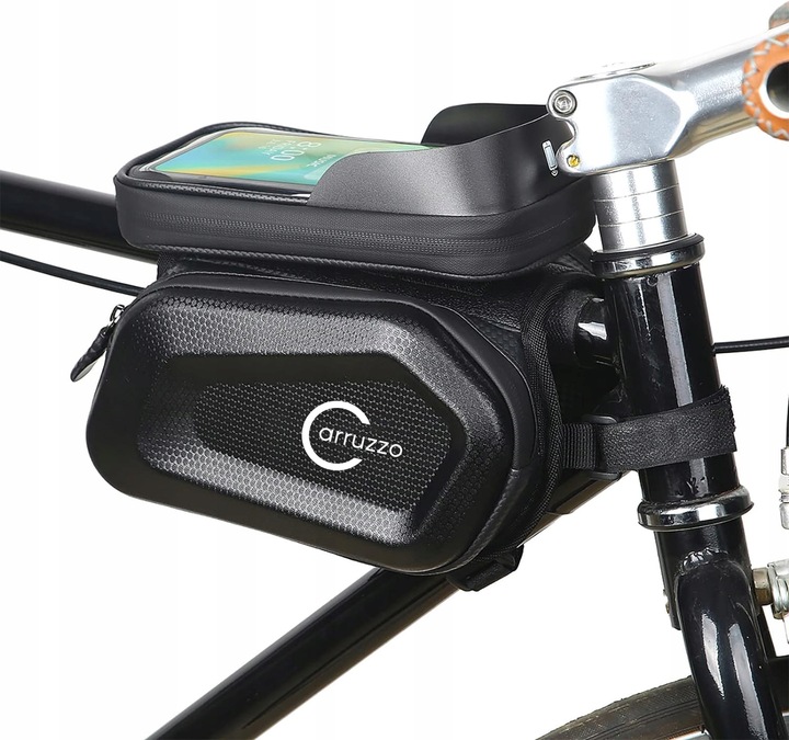 Carruzzo Waterproof Double Bike Frame Bag with Phone Holder (2)