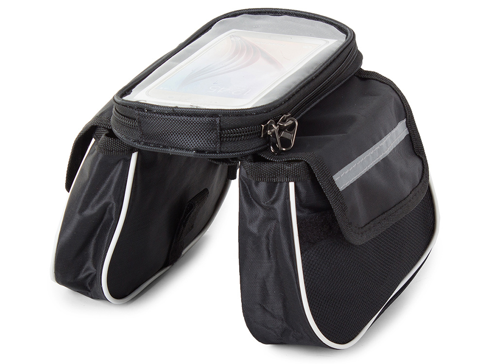 Bicycle Frame Bag with Waterproof Clear 7.2" Phone Window Pouch Compartment Case (4)