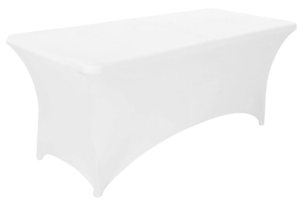 Stretch Spandex Table Cover for 180 cm 6FT Banquet Table MultiGarden, White (0)