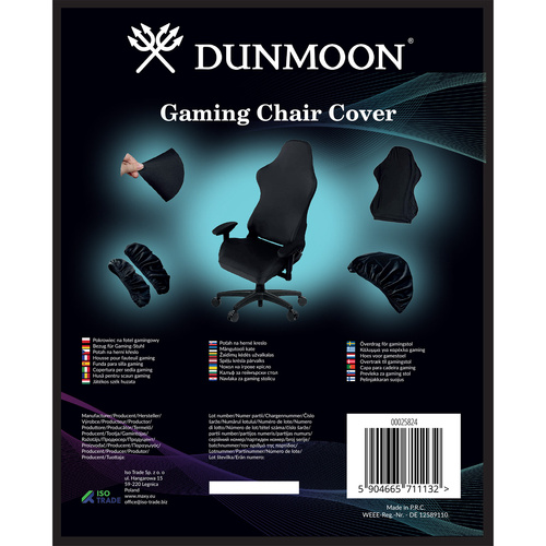Dunmoon 25824 Stretch Gaming Chair Cover with Armrest Covers, Black (0)