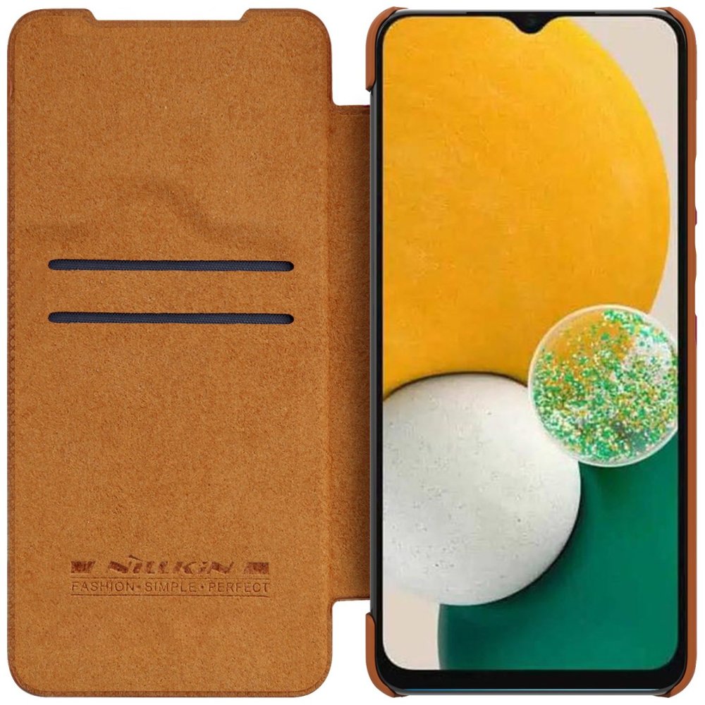 Samsung Galaxy A14 5G (SM-A146) / 4G (SM-A145F/DSN) Nillkin Qin Leather Book Case Cover, Brown (1)