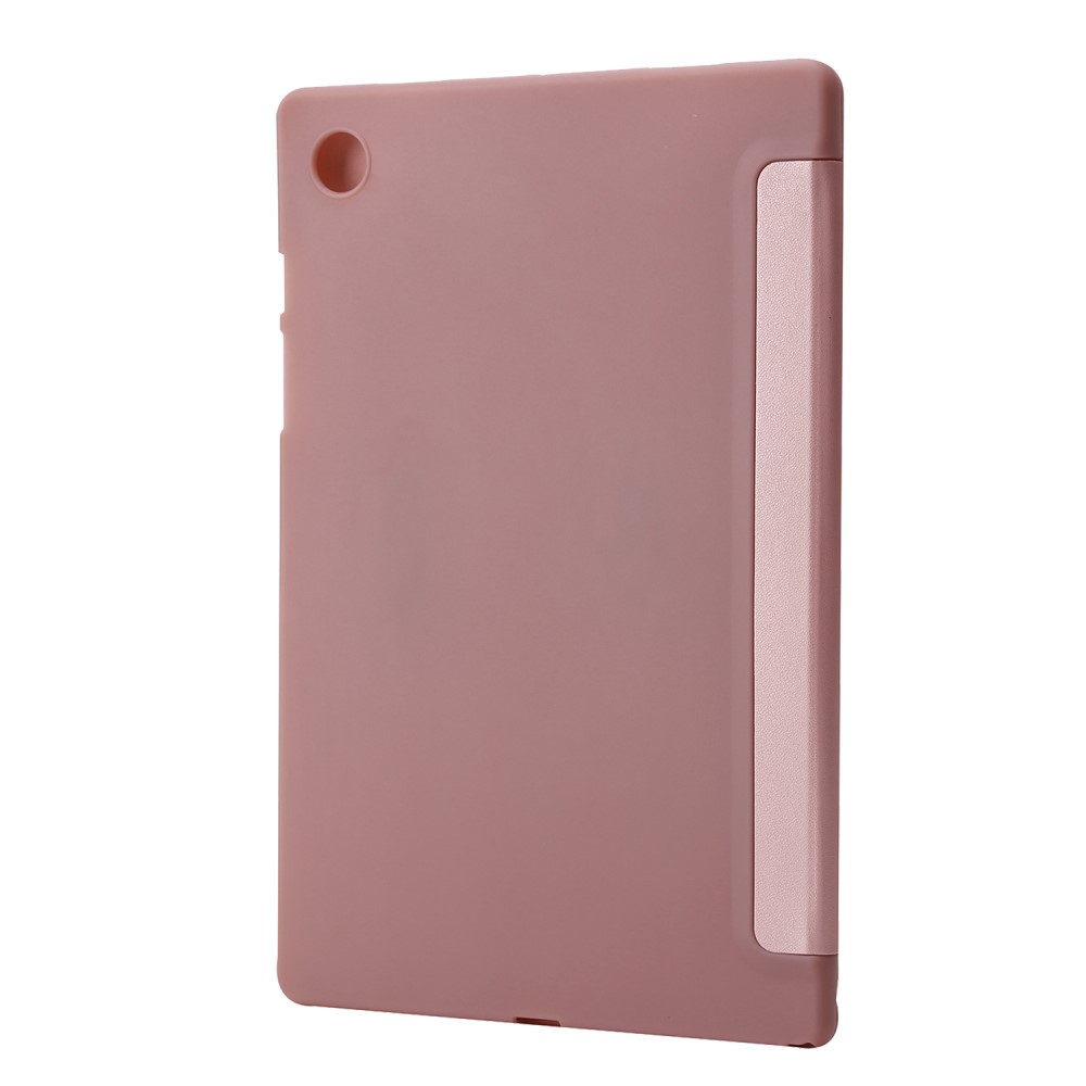 Samsung Galaxy Tab A8 10.5 (2021) (2022) (SM-X200/X205) V-fold Stand Silicone Book Case Cover, Pink (1)
