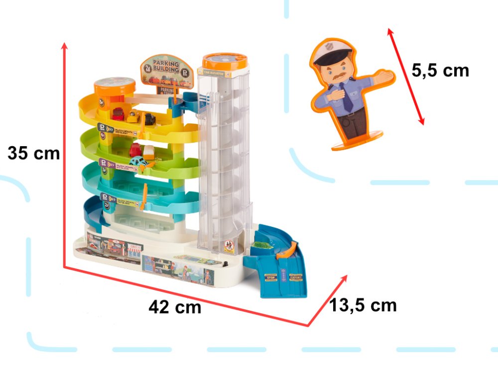 Kids Toy Parking Building Garage + 6 Cars (1)