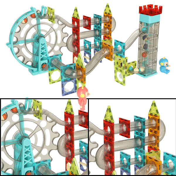 Magical Magnet Blocks Bricks Educational Building Toy + Ball Track with Sound Music, 118 elements (4)