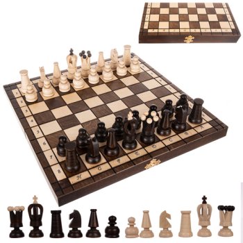 Wooden Royal Chess Set 31x31cm Folding Board Ruhhy 26038