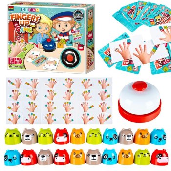 Finger Stacking Dexterity Game with Animal Toppers and Bell