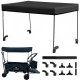 LUARO Folding Utility Beach Wagon with Canopy and Net, Black