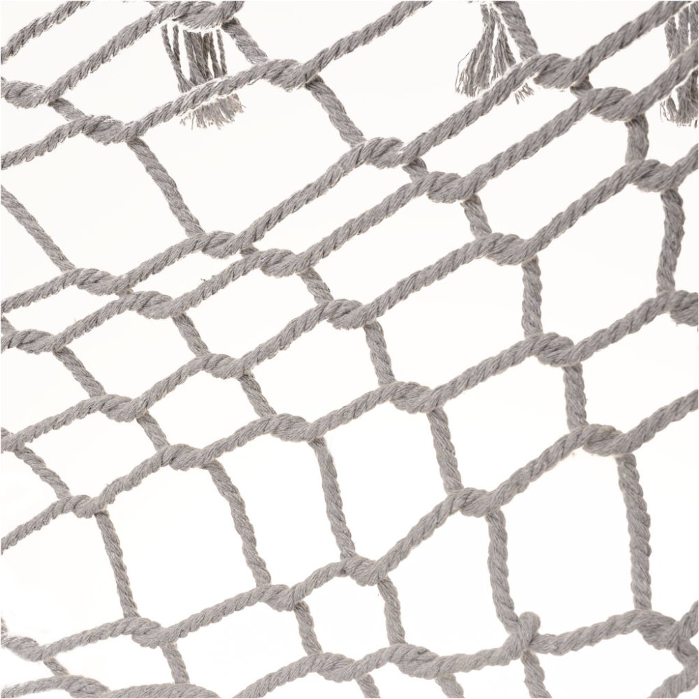 Boho Garden Mesh Hammock with Fringe Tassels 200cm, Grey (1)