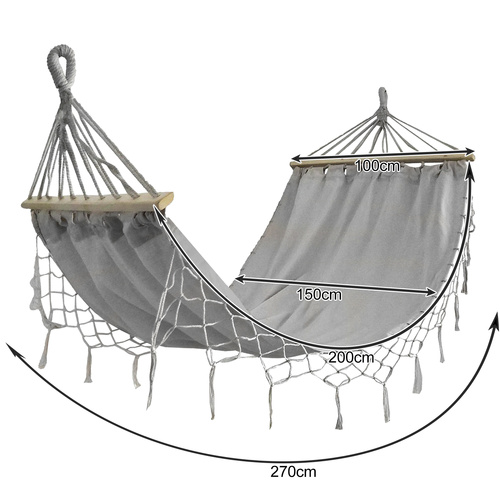 Double Garden Hammock with Spreader Bars 200x150cm 250kg Gardlov 25465 (0)