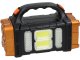 Solar flashlight portable rechargeable LED cob powerbank floodlight