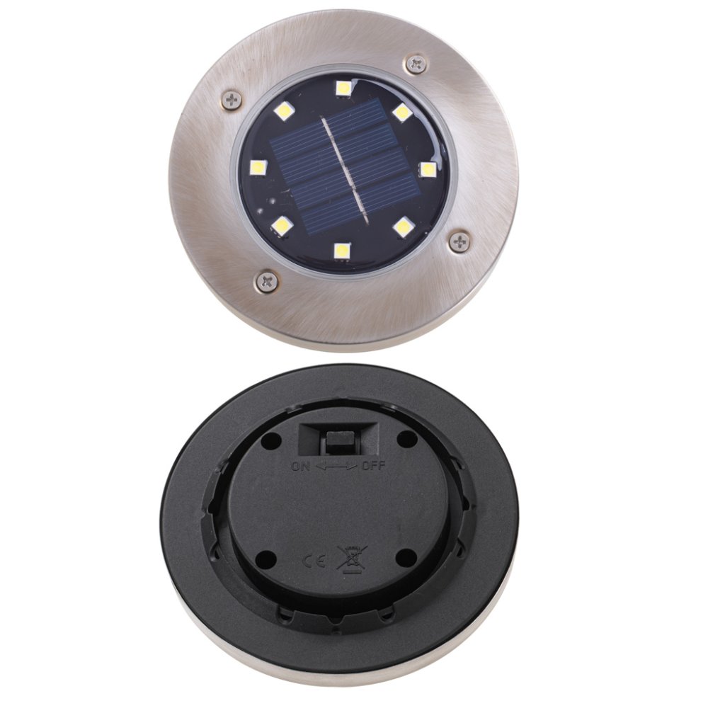 Solar Outdoor Ground Lights Garden Path with 8 LEDs, Warm White, 4 pcs. (2)
