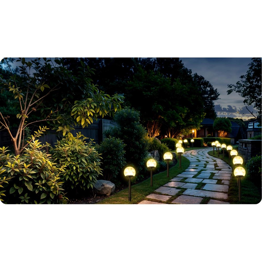 Ilumen LS-103 Transparent Solar Globe Lights, Set of 4 - Outdoor Garden Decor (2)